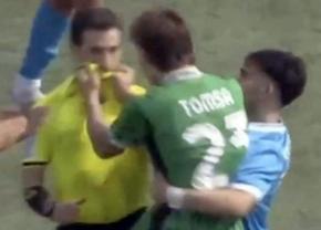 Suspendare uluitoare pentru Troy Tomșa, românul care i-a băgat mâinile în gât arbitrului