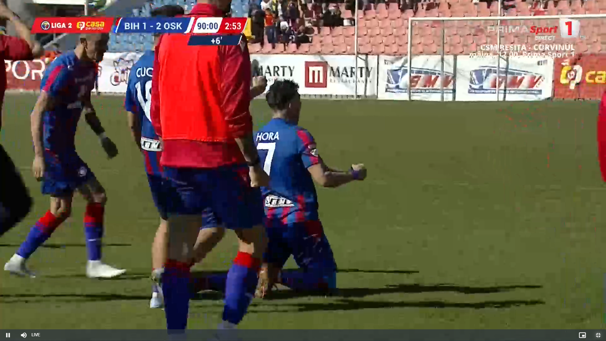 FC Bihor s-a calificat în play-off-ul Ligii 2 // foto: capturi Prima Sport