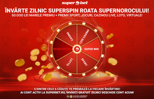 Superspin! Jucătorii superbet învârt gratuit zilnic Roata Supernorocului!