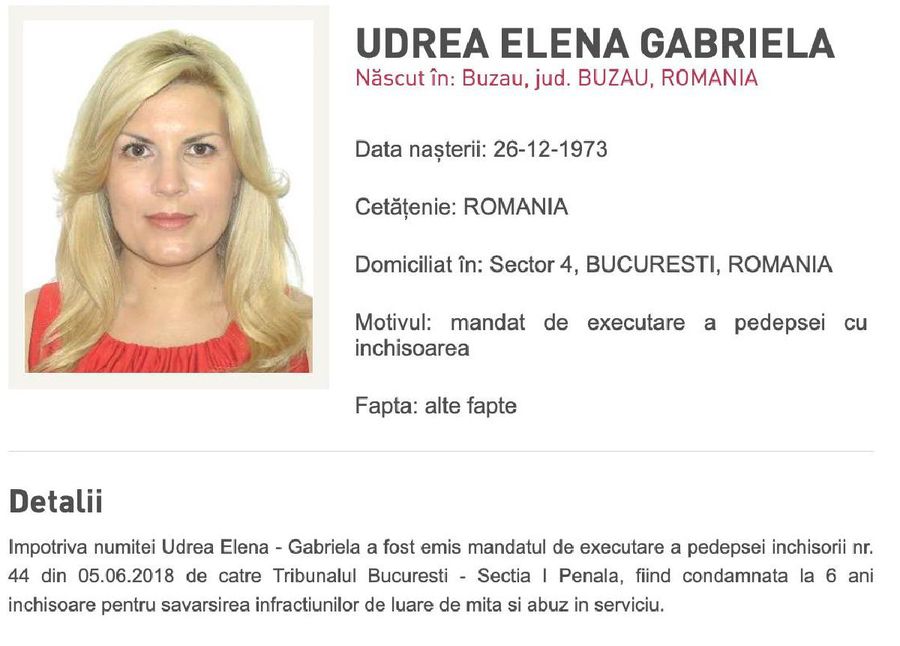 DOSARUL GALA BUTE. Tribunal din Bulgaria: Elena Udrea va fi extrădată » Decizia nu e definitivă