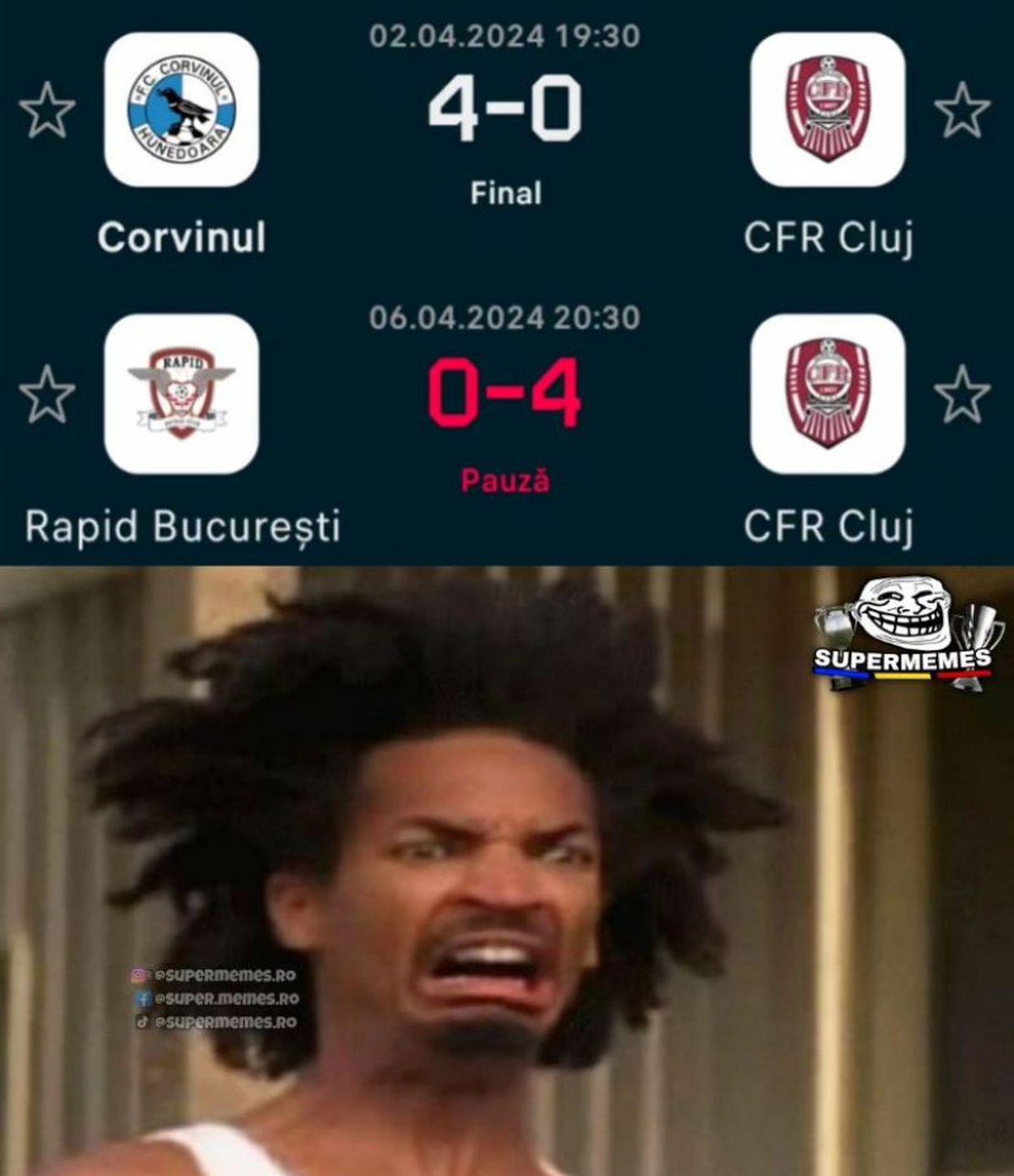 Meme-uri după Rapid - CFR Cluj 1-4