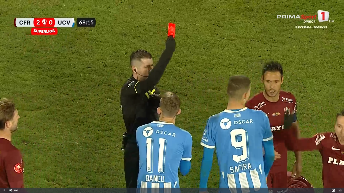 Lovitură primită de Universitatea Craiova! » Titularul incontestabil a luat roșu cu CFR Cluj și va lipsi cu FCSB