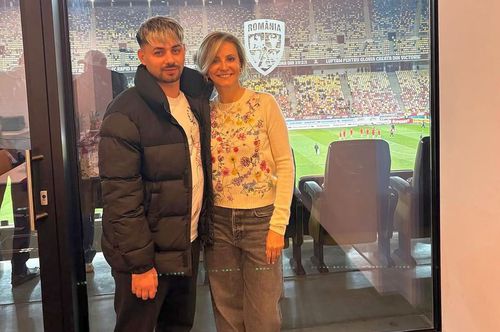 Tony Kanalos și Diana Șucu în loja din Giulești patronului Rapidului, cu ocazia partidei cu Dinamo