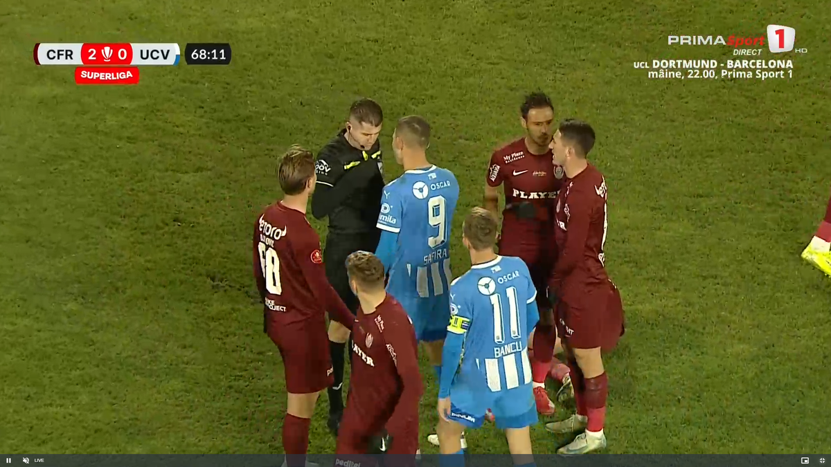 Lovitură primită de Universitatea Craiova! » Titularul incontestabil a luat roșu cu CFR Cluj și va lipsi cu FCSB