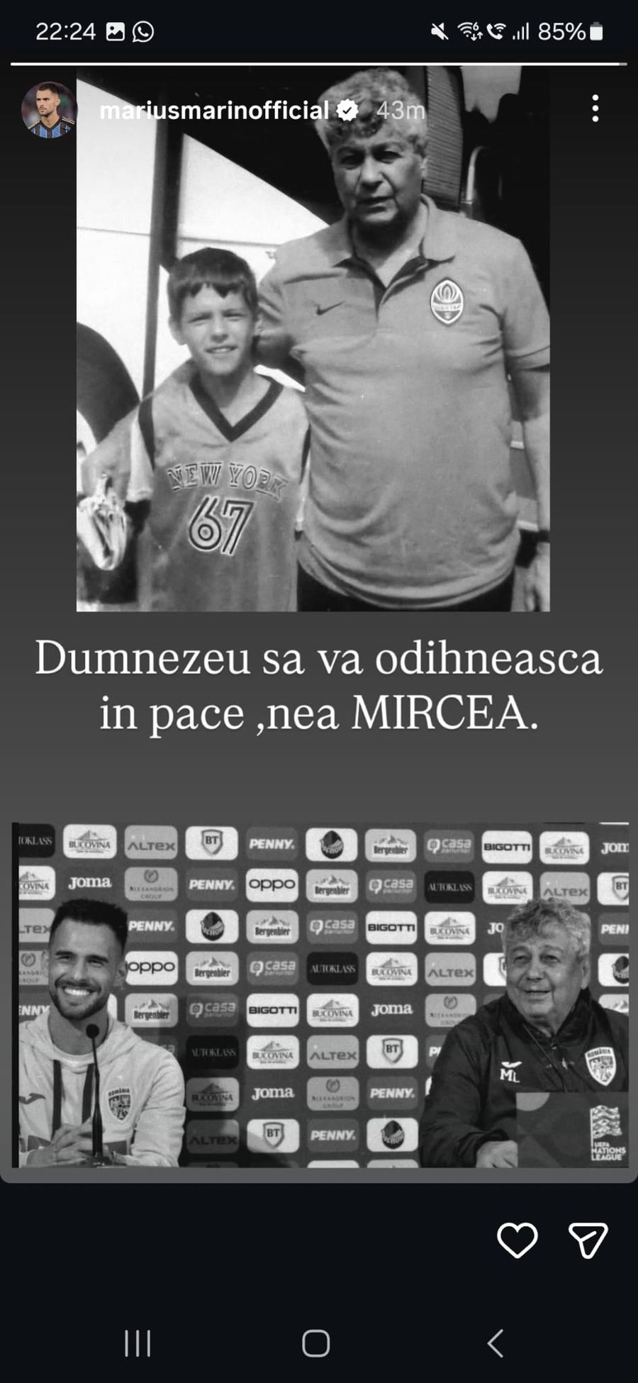 Actualii „tricolori”, mesaje răvășitoare după moartea lui Mircea Lucescu: „Să învățați îngerii să joace fotbal!”