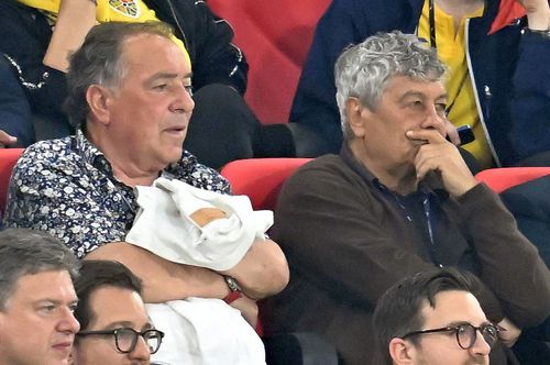Marcel Răducanu, alături de Mircea Lucescu la Belgia - România, în vara lui 2024 // foto: Imago Images