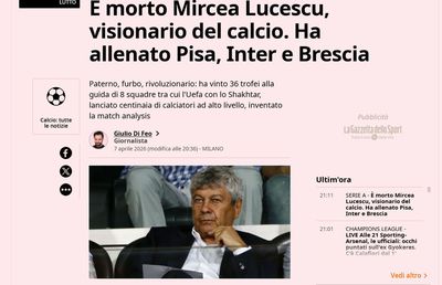 Presa internațională vuiește după decesul lui Mircea Lucescu » Ce scriu marile publicații din întreaga lume