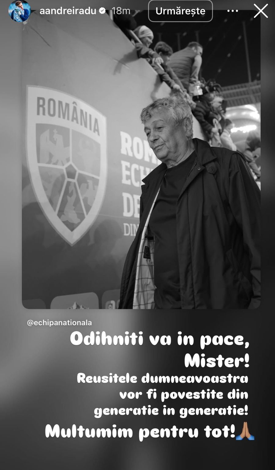 Actualii „tricolori”, mesaje răvășitoare după moartea lui Mircea Lucescu: „Să învățați îngerii să joace fotbal!”