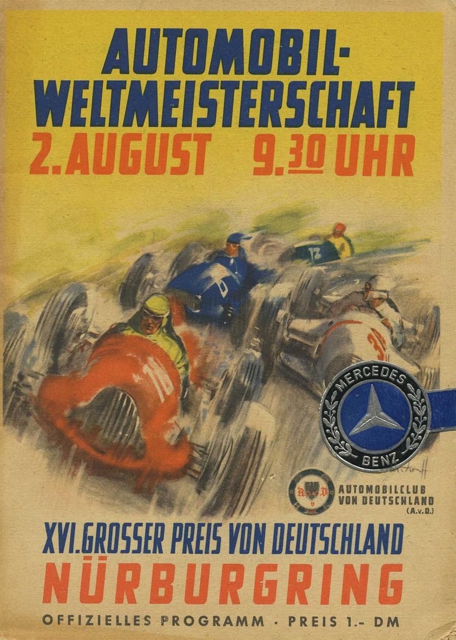 Afişul faimosei curse din august 1953 Doi metri în Formula 1