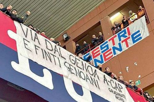 FOTO Mesaj ostil la clubul lui Dan Șucu: „Afară din Genova cu A-Cap și cu alți falși genoani!”