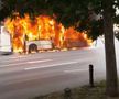 VIDEO + FOTO Momente de panică în București! Un troleibuz a luat foc în centrul orașului