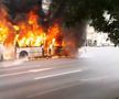 VIDEO + FOTO Momente de panică în București! Un troleibuz a luat foc în centrul orașului