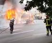 VIDEO + FOTO Momente de panică în București! Un troleibuz a luat foc în centrul orașului