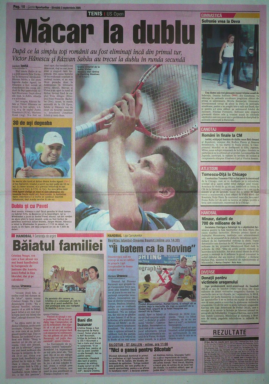 Primul articol apărut în istoria Gazetei despre Cristina Neagu! Un sfert de pagină, acum 20 de ani: 