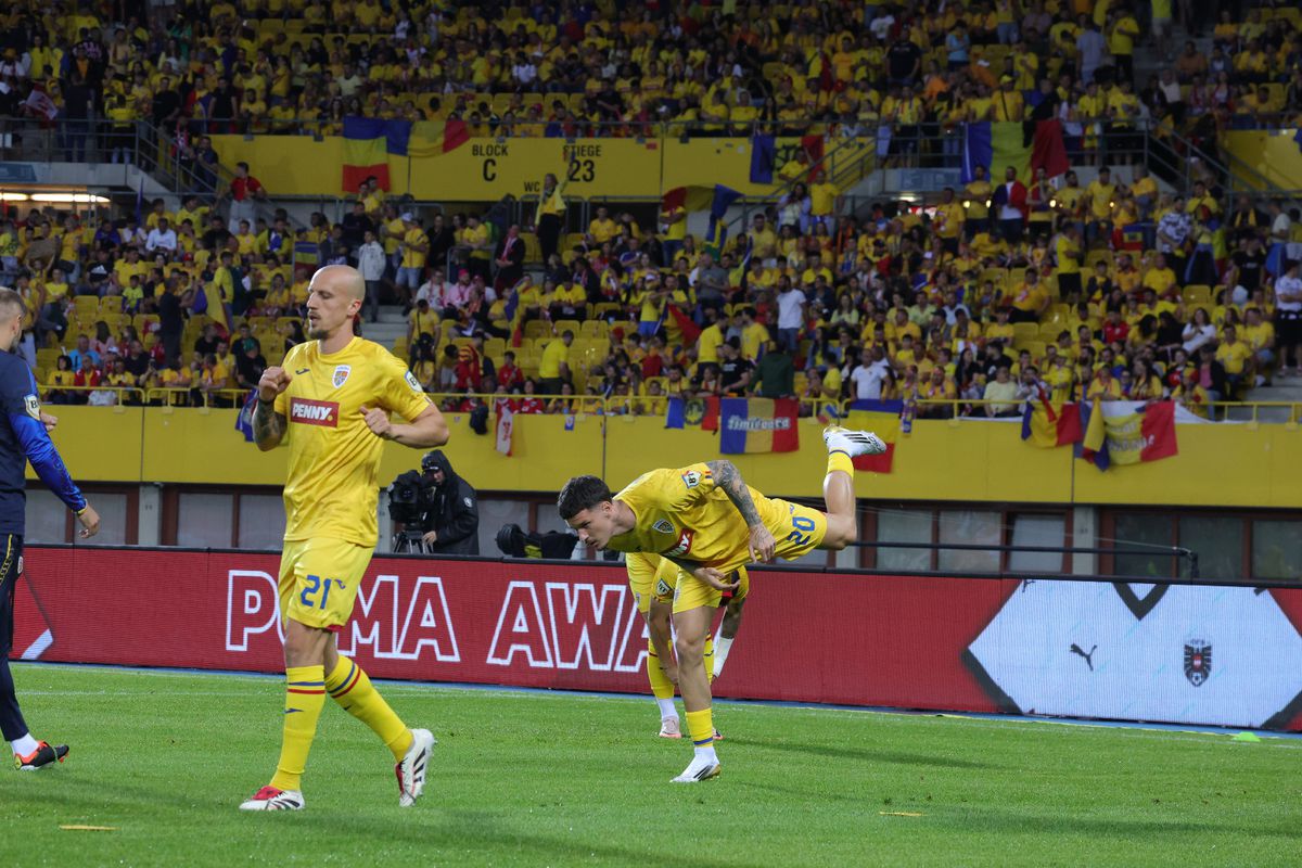 Austria - România, imagini de la încălzire