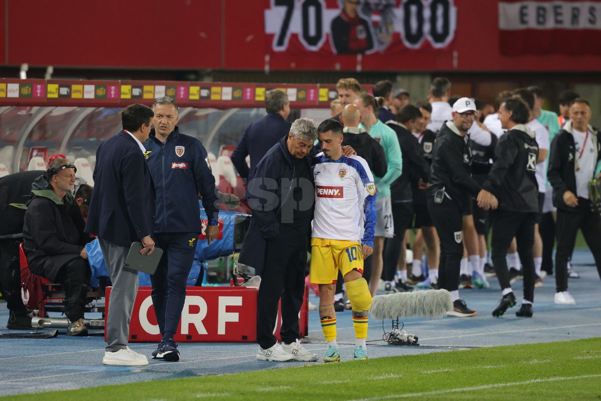 Ce s-a întâmplat imediat după fluierul final din Austria - România: cadre cu Lucescu, Stanciu și Burleanu