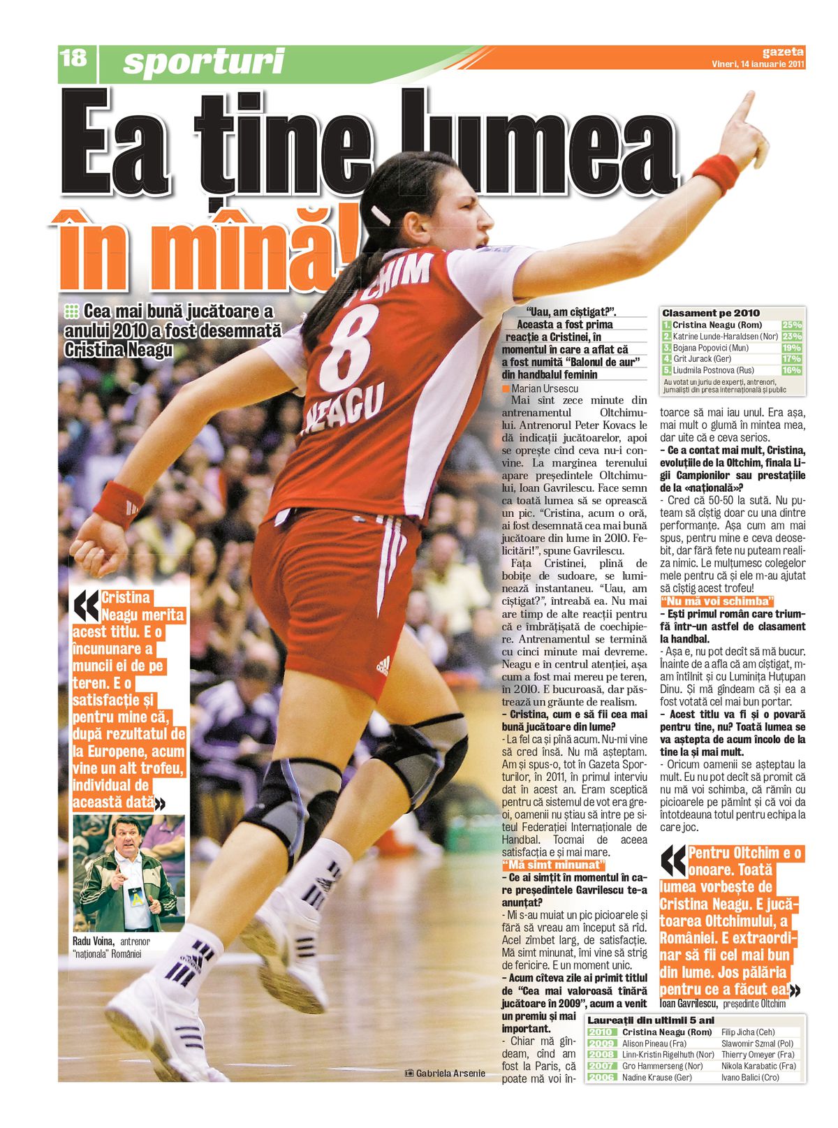 Gheorghe Tadici, plecăciune în momentul retragerii: „Cristina Neagu egal talent natural plus IQ înalt”