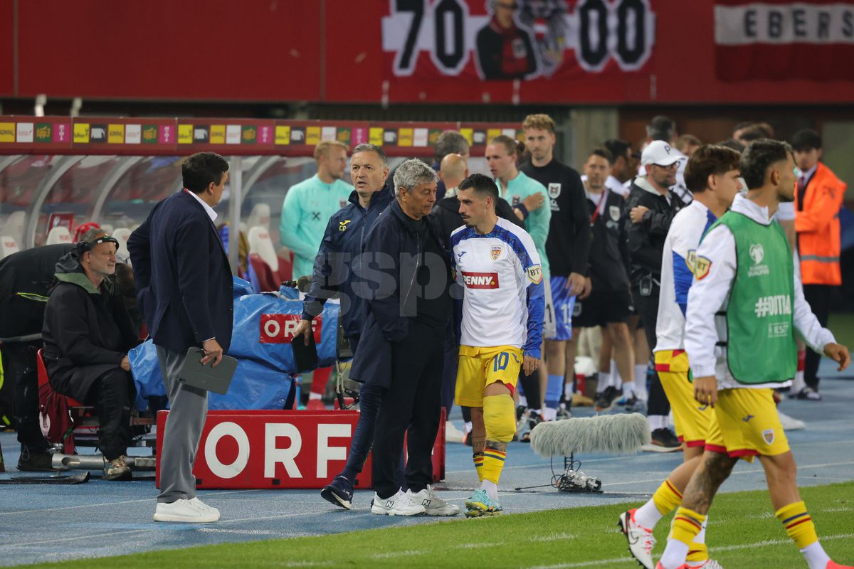 Ce s-a întâmplat imediat după fluierul final din Austria - România: cadre cu Lucescu, Stanciu și Burleanu