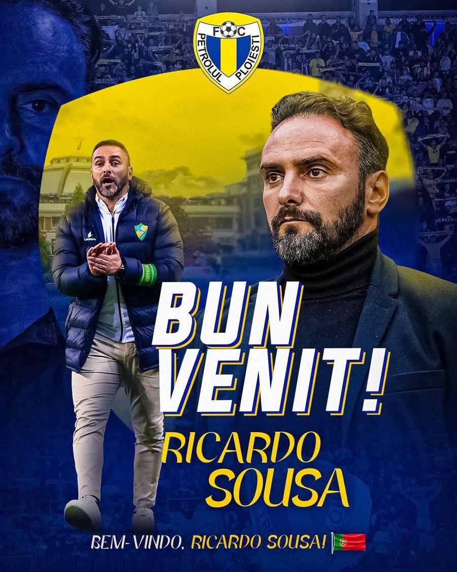 Ricardo Sousa, prezentat oficial la Petrolul // FOTO: Facebook Petrolul și-a numit noul antrenor: „Bine ai venit!”