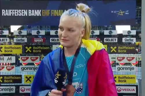 Crina Pintea, după victoria cu Brest // Captură foto: Digi Sport 1