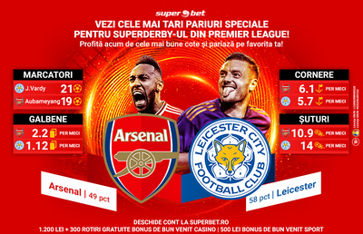 Premier League te așteaptă cu cele mai tari Pariuri Speciale pentru SuperDerby-ul zilei: Arsenal-Leicester!