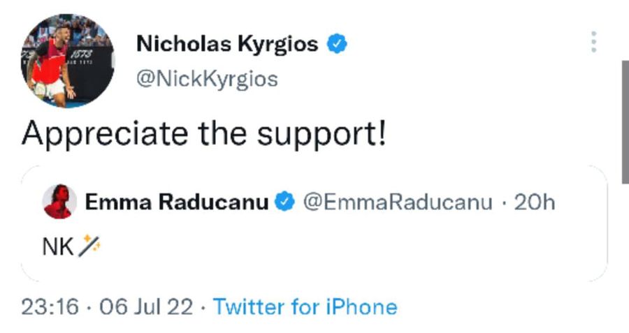 Emma Răducanu, atacată de fani pentru ce a scris despre Kyrgios: „Glumești? Proastă decizie!”