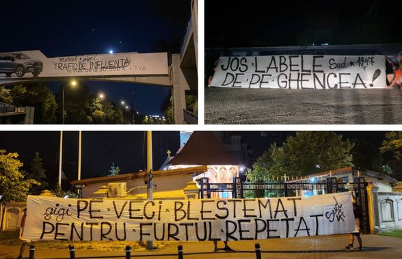 Peluza Sud Steaua a împânzit Bucureștiul cu zeci de mesaje dure anti-Becali și Ciolacu: „Jos labele de pe Ghencea!”