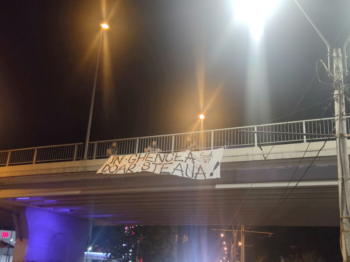 Peluza Sud a împânzit Bucureștiul cu mesaje împotriva lui Gigi Becali