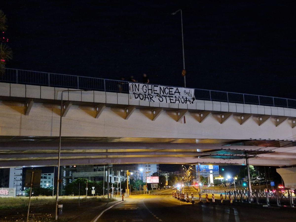 Peluza Sud a împânzit Bucureștiul cu mesaje împotriva lui Gigi Becali