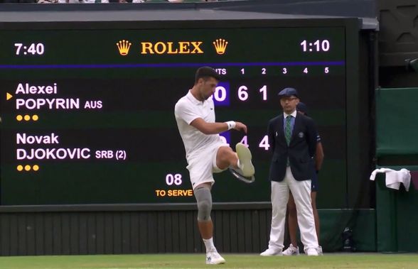Meciul lui Novak Djokovic de la Wimbledon a fost întrerupt de uralele izbucnite spontan în tribune » Reacția genială a sârbului