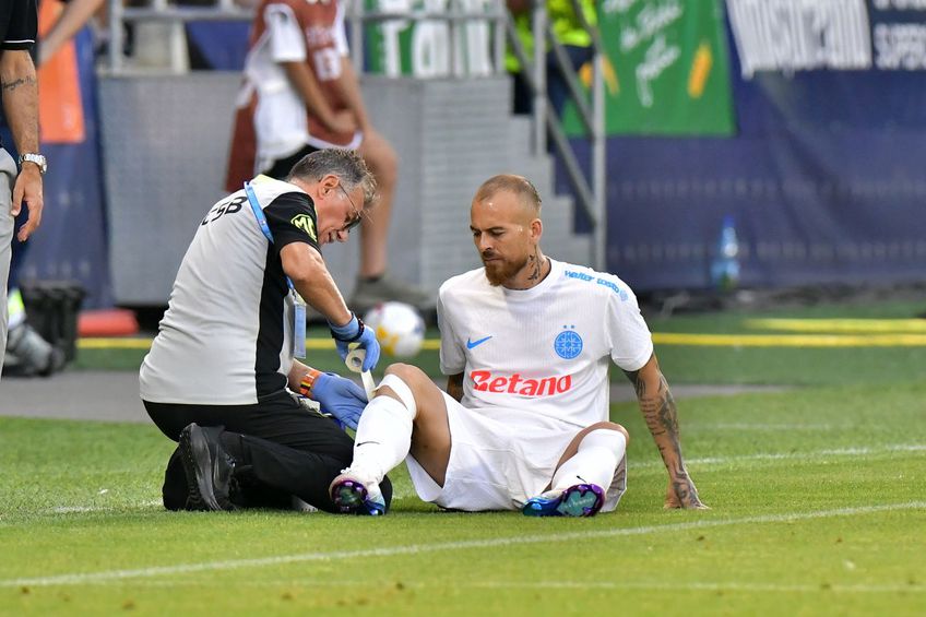 Denis Alibec s-a accidentat în FCSB - CFR Cluj, Supercupa României. FOTO: GSP