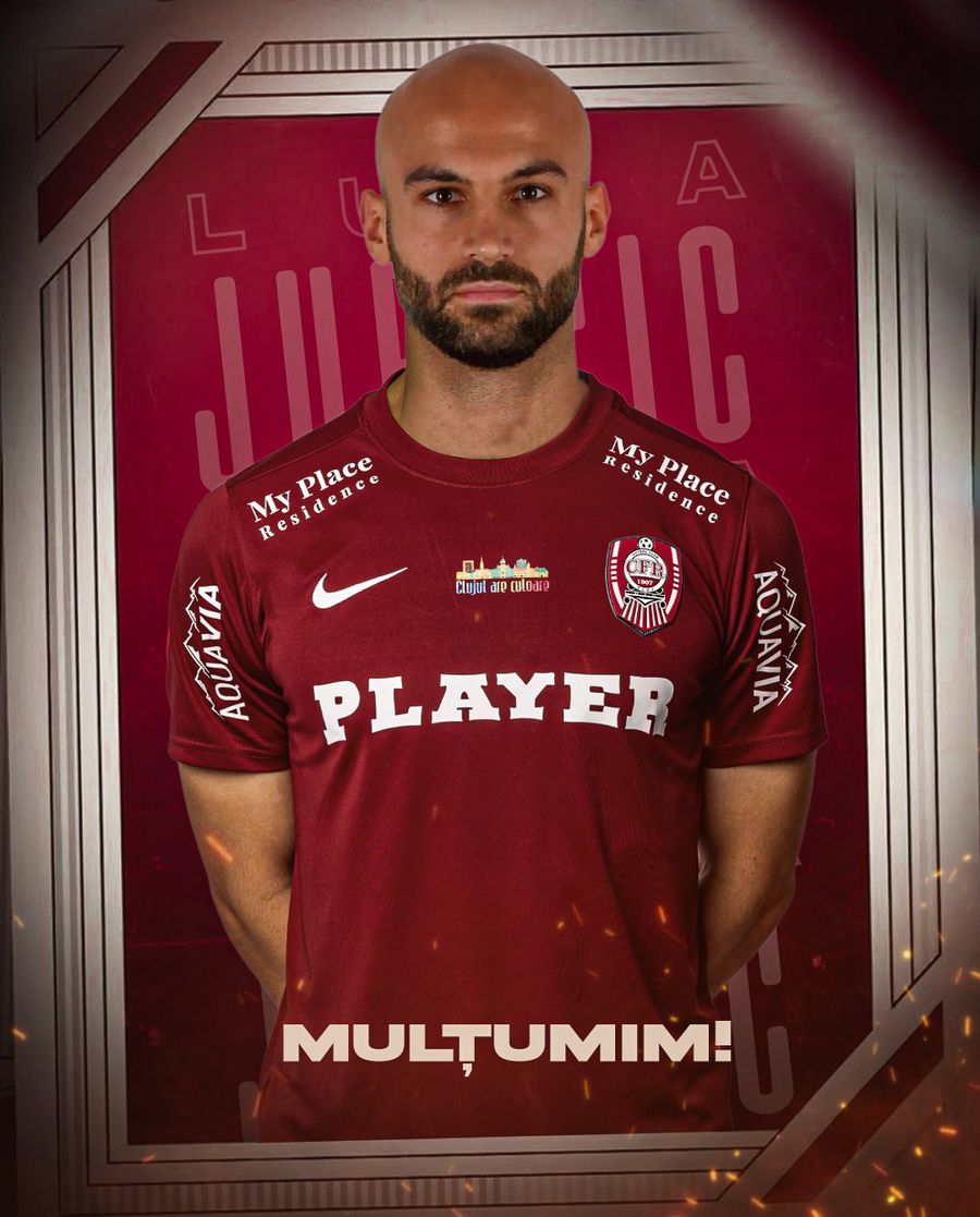 Luka Juricic nu mai este jucătorul lui CFR Cluj. Foto: Facebook @FC CFR 1907 Cluj CFR Cluj face curățenie în atac » Încă o plecare din lotul lui Dan Petrescu