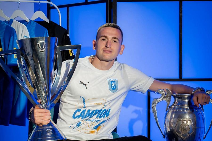 Oleksandr Romanchuk a câștigat cu Universitatea Craiova, în 2025-2026, Cupa României și Superliga Caz nou pentru UEFA? » Fundașul Universității Craiova pregătește un gest de sfidare în meciul cu ML Vitebsk