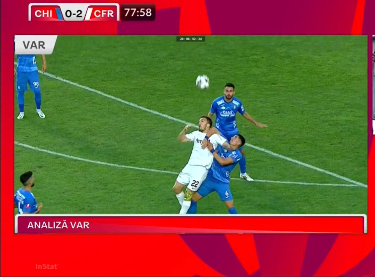 Fază bizară în Chindia - CFR Cluj » Jucătorii campioanei n-au înțeles de ce a fost eliminat Gabriel Debeljuh! Ce spune protocolul VAR
