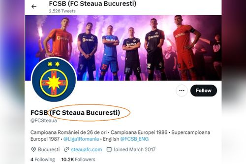 Pagina la care face referire CSA nu aparține clubului patronat de Gigi Becali