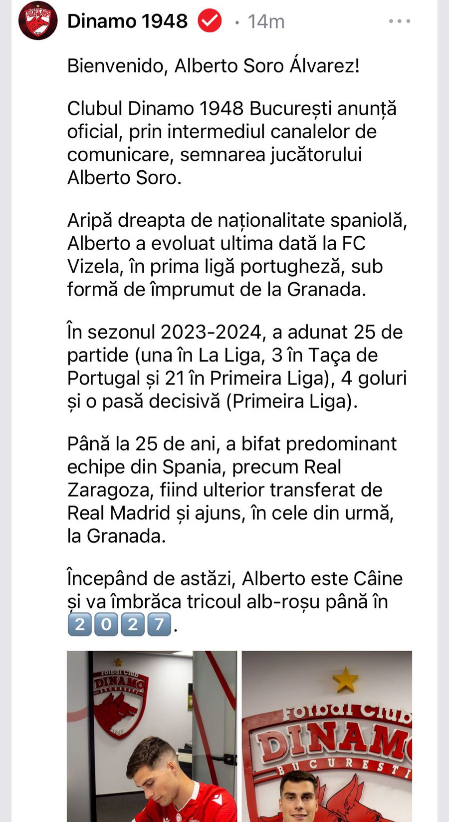 Transfer de ultimă oră la Dinamo » A semnat pe 3 ani și a fost prezentat