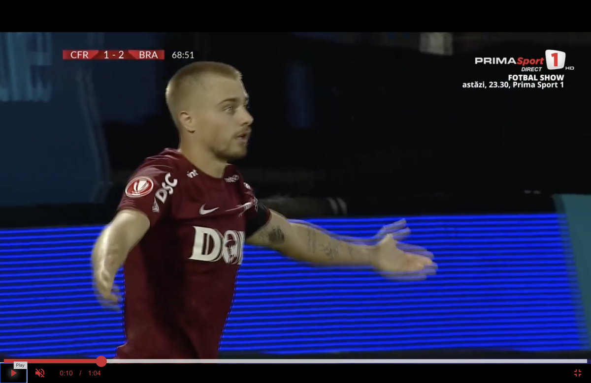 Penalty refuzat pentru CFR Cluj în meciul cu Braga