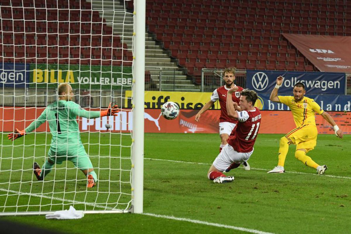 AUSTRIA - ROMÂNIA 2-3. Erori în lanț la primul gol al gazdelor » Sărbătoritul Grigore s-a revanșat cu un gol vital