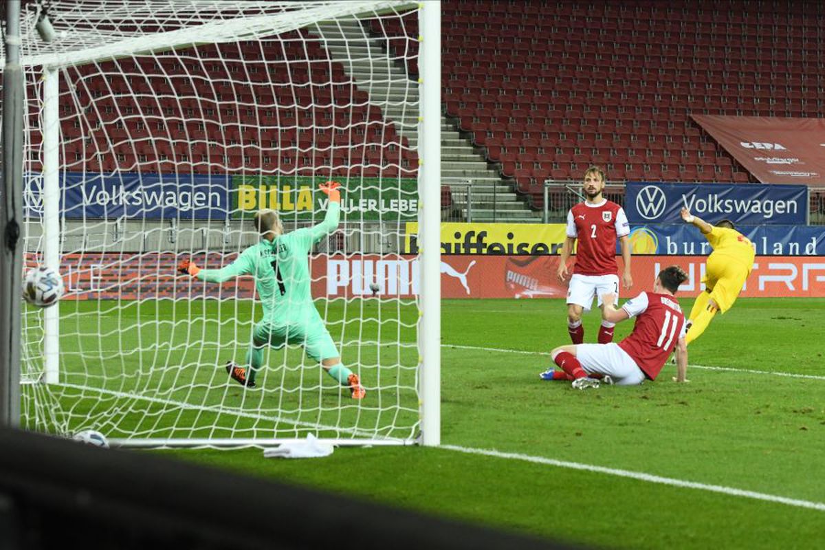 AUSTRIA - ROMÂNIA 2-3. Erori în lanț la primul gol al gazdelor » Sărbătoritul Grigore s-a revanșat cu un gol vital