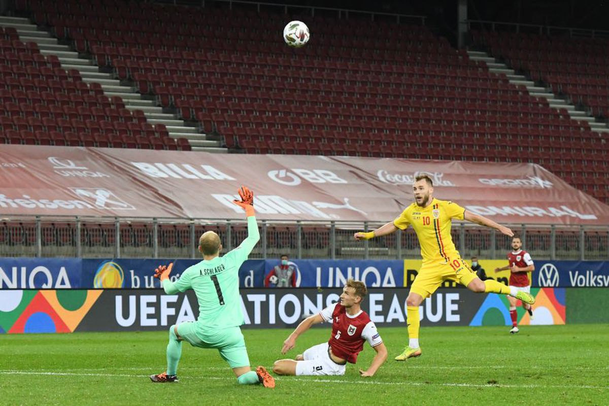 AUSTRIA - ROMÂNIA 2-3. Erori în lanț la primul gol al gazdelor » Sărbătoritul Grigore s-a revanșat cu un gol vital