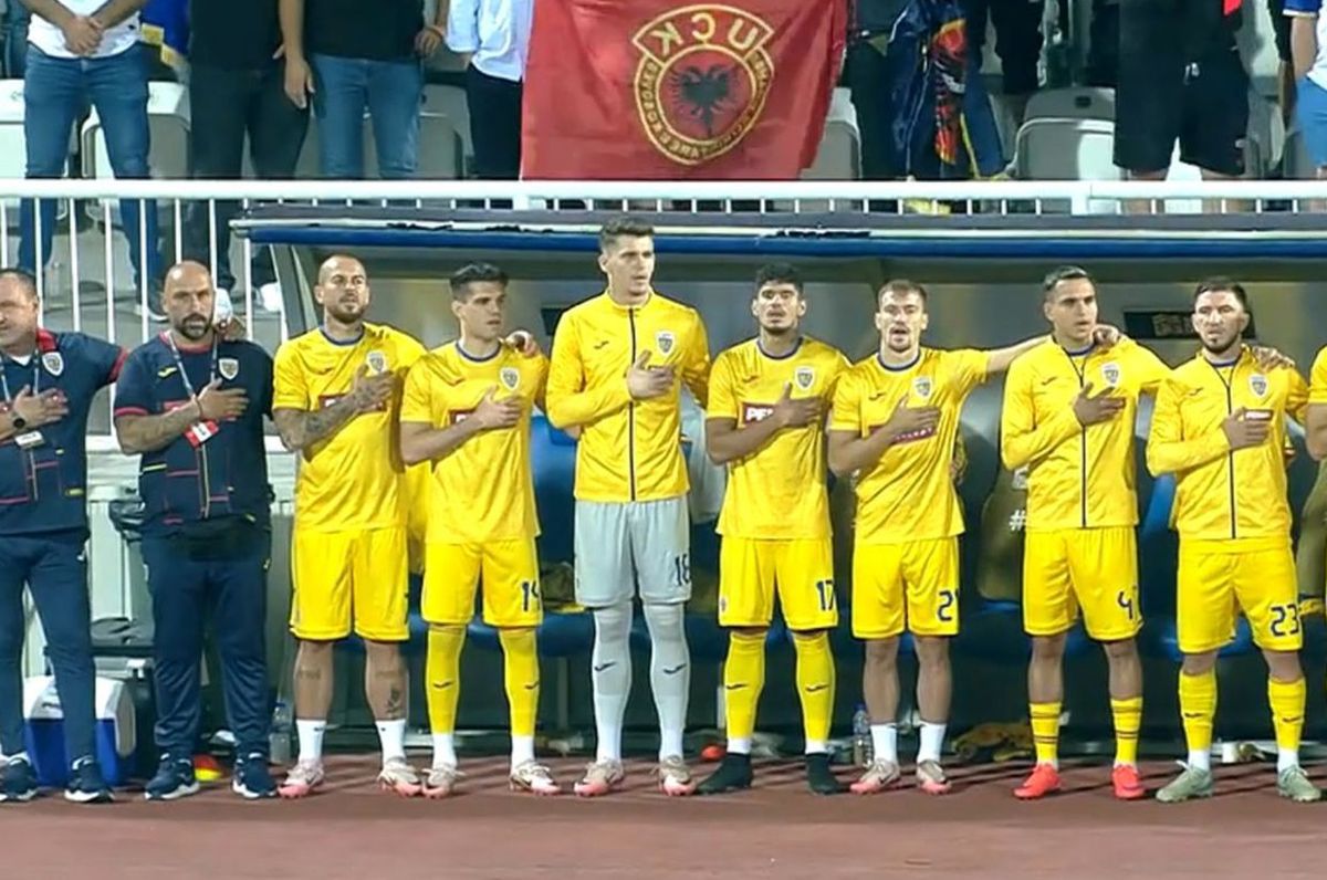 Sârbii cer intervenția UEFA din cauza steagului scandalos apărut în spatele băncii României în Kosovo