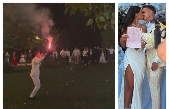 Nunta sezonului la Dinamo! Fotbalistul a făcut pasul cel mare: petrecere în stil ultras, cu torțe și scandări