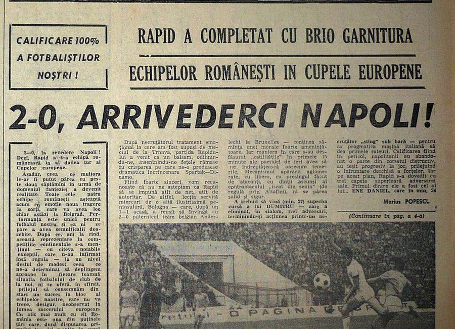 Una dintre marile sale realizări ca antrenor, eliminarea lui Napoli, după 0-1 și 2-0, cu Rapid