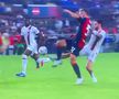 Giroud blocându-l pe Pușcaș în minutul 104