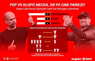 Pep versus Klopp! Superduel și Superpremii de 100.000 lei în competiția de pronosticuri!