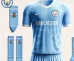 Manchester City - „cetățenii” au fost confundați cu cei de la Brentford. Prin urmare, pe fiecare jambieră apare câte o albinuță.