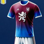 Aston Villa - pe pieptul celor de la Aston Villa apare un leu, simbolul clubului, prezent și pe siglă. Dacă pe echipamentul original, albastrul apare pe mâneci, iar restul tricoului este maro, în noul echipament, culorile se contopesc.