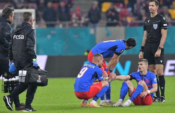 Lovitură pentru FCSB înainte de meciul cu UTA » Titularul a ieșit accidentat din antrenament