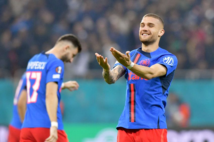 Daniel Bîrligea a înscris în FCSB - Midtjylland 2-0 // foto: GSP