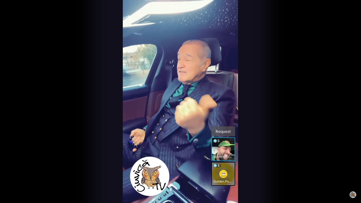 VIRAL! Aflat la volan, Gigi Becali a intrat în direct pe TikTok cu celebrul manelist: „Ești cu drogurile?”